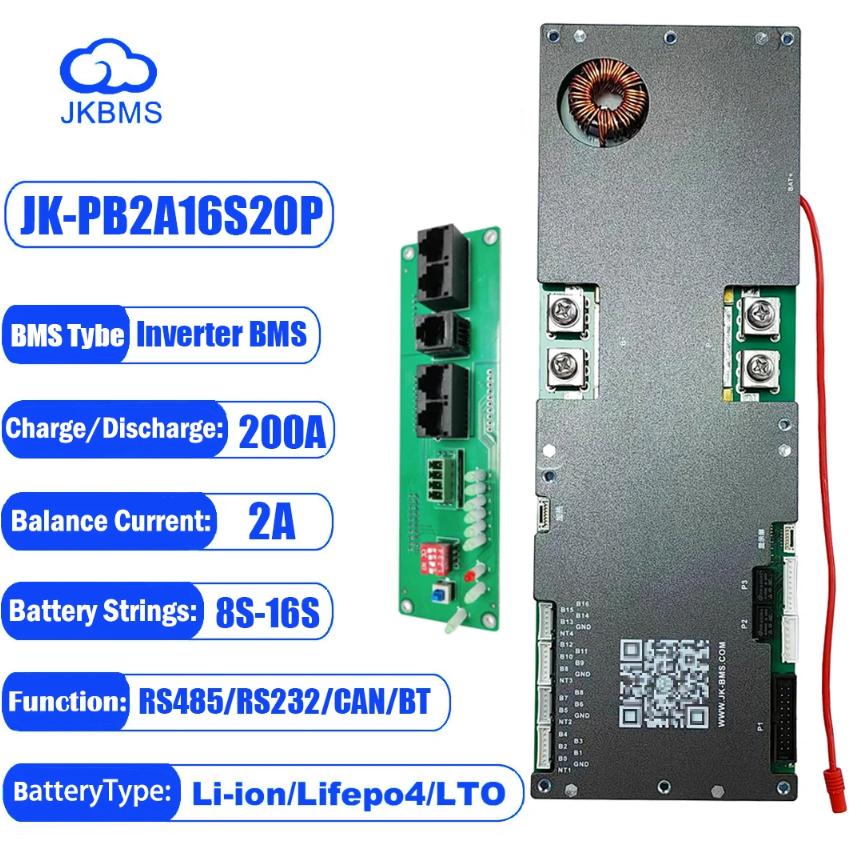 JK Inverter BMS 8S-16S 24V-48V lifepo4 100A-200A